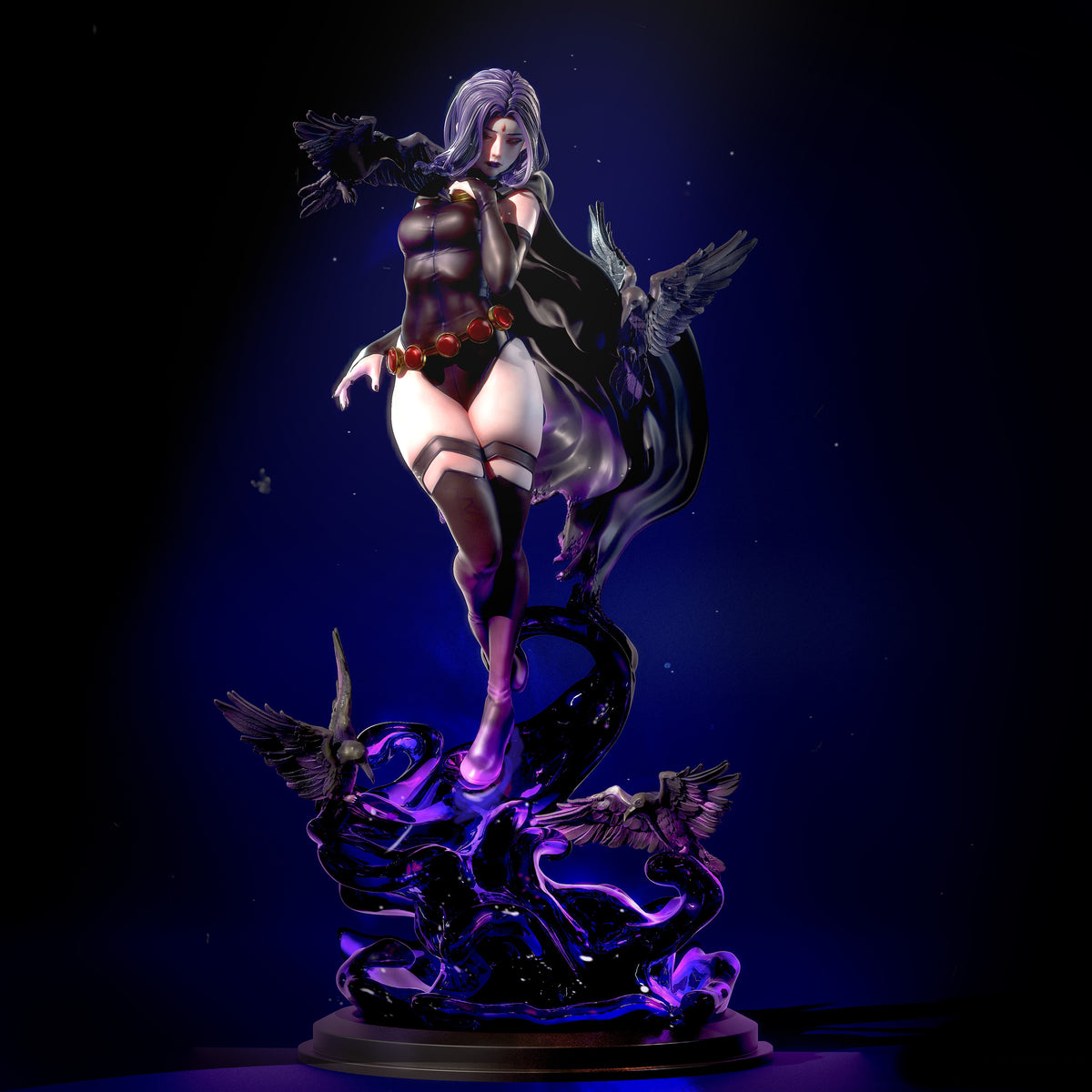 Raven SFW/NSFW Sculpture(75mm to 500mm) - Unassembled/Unpainted/3D Print