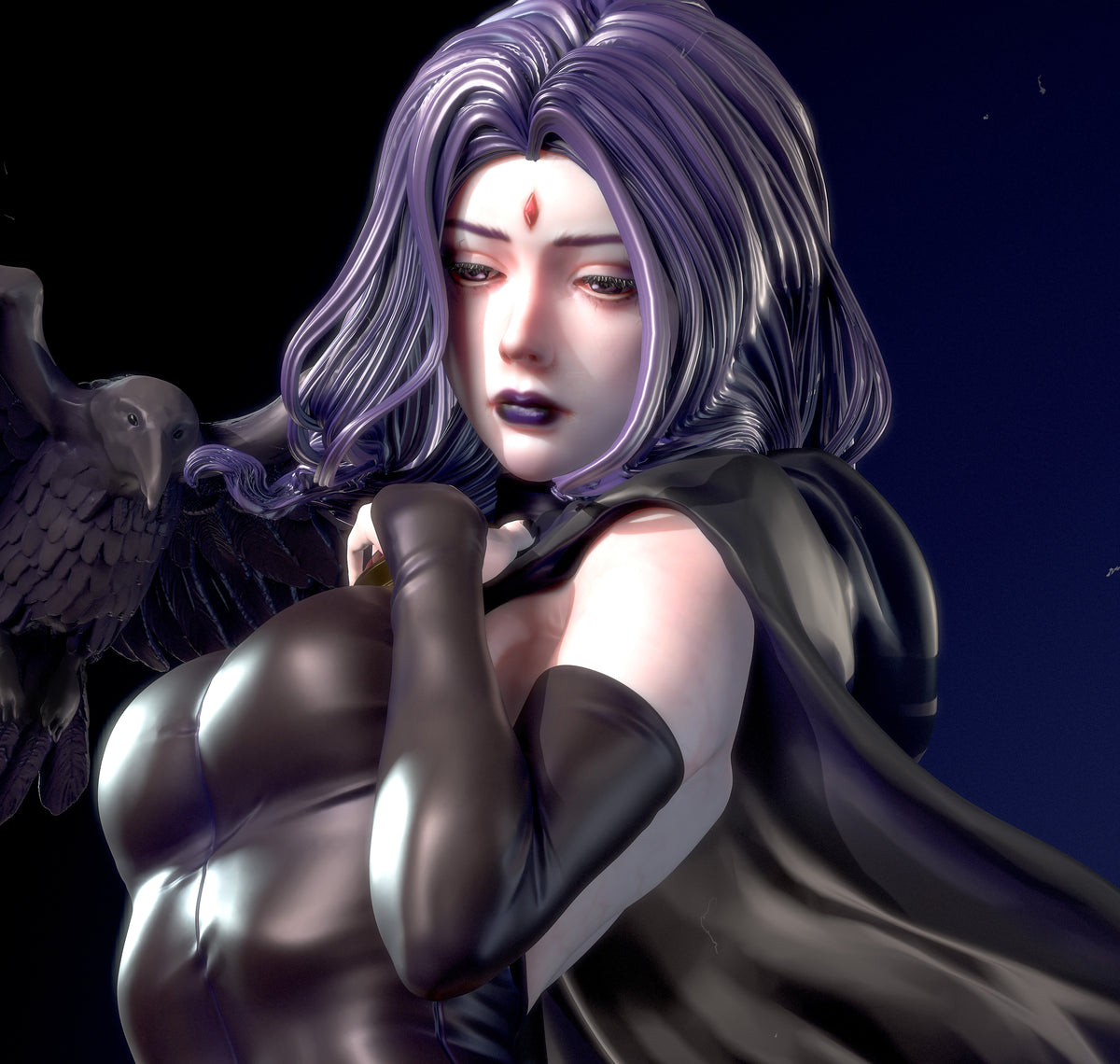 Raven SFW/NSFW Sculpture(75mm to 500mm) - Unassembled/Unpainted/3D Print