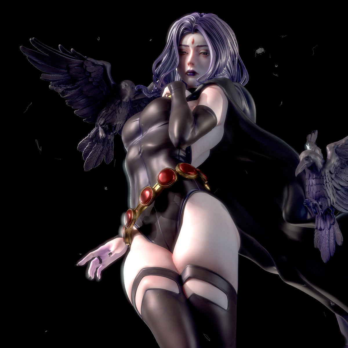 Raven SFW/NSFW Sculpture(75mm to 500mm) - Unassembled/Unpainted/3D Print
