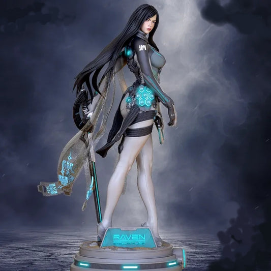 Raven Sculpture (75mm to 500mm) - Unassembled/Unpainted/3D Print