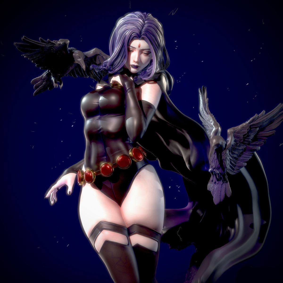 Raven SFW/NSFW Sculpture(75mm to 500mm) - Unassembled/Unpainted/3D Print