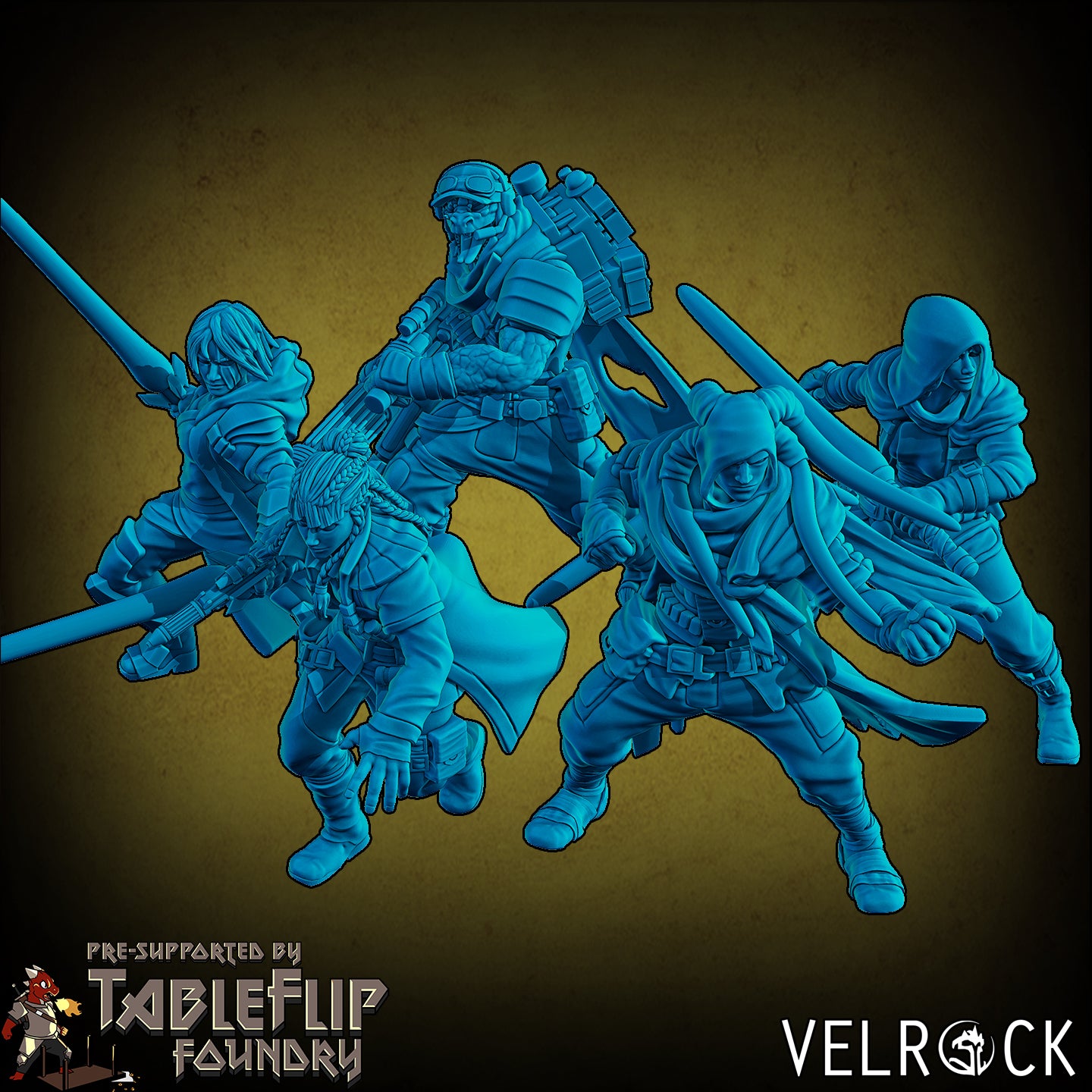 Rebel Mercenaries - by Verlock - Tabletop RPG Miniature - Roleplaying 3D Printed Fantasy Mini