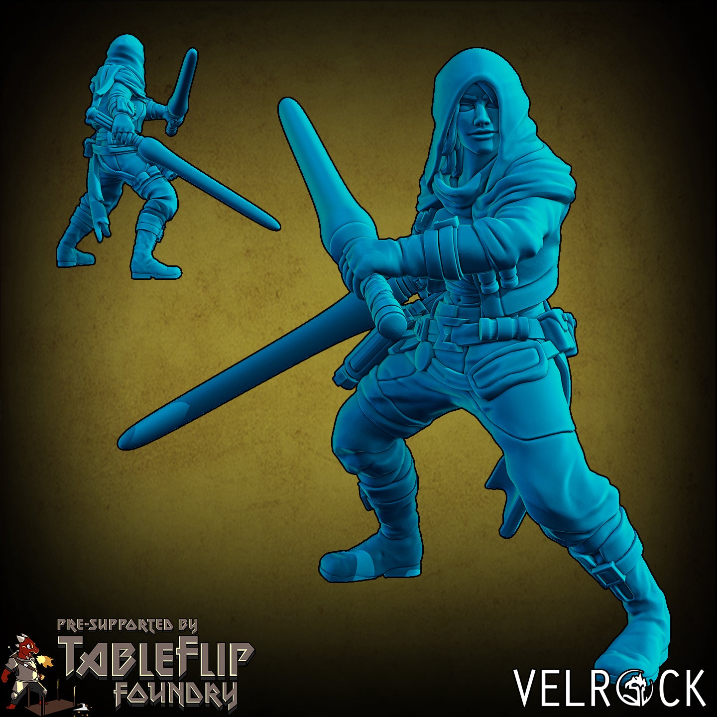 Rebel Mercenaries - by Verlock - Tabletop RPG Miniature - Roleplaying 3D Printed Fantasy Mini