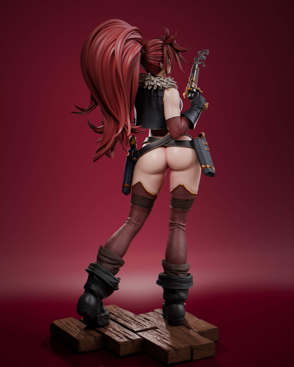Red Monika NSFW Sculpture (75mm to 500mm) - Unassembled/Unpainted/3D Print