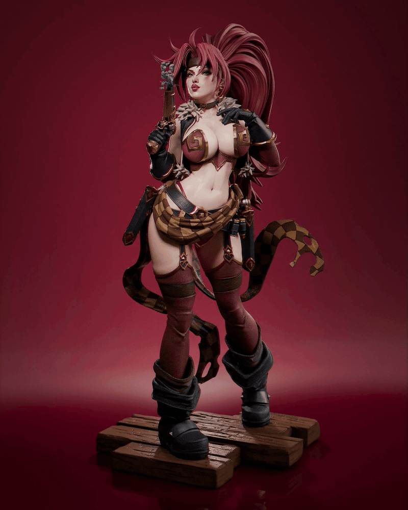 Red Monika Sculpture (75mm to 500mm) - Unassembled/Unpainted/3D Print