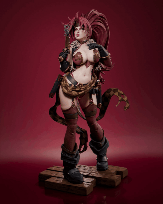Red Monika Sculpture (75mm to 500mm) - Unassembled/Unpainted/3D Print
