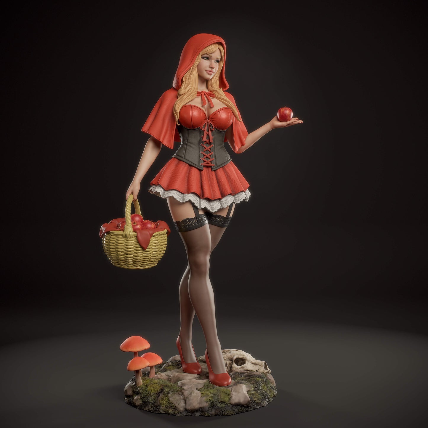 Red Riding Hood Sculpture (75mm to 500mm) - Unassembled/Unpainted/3D Print