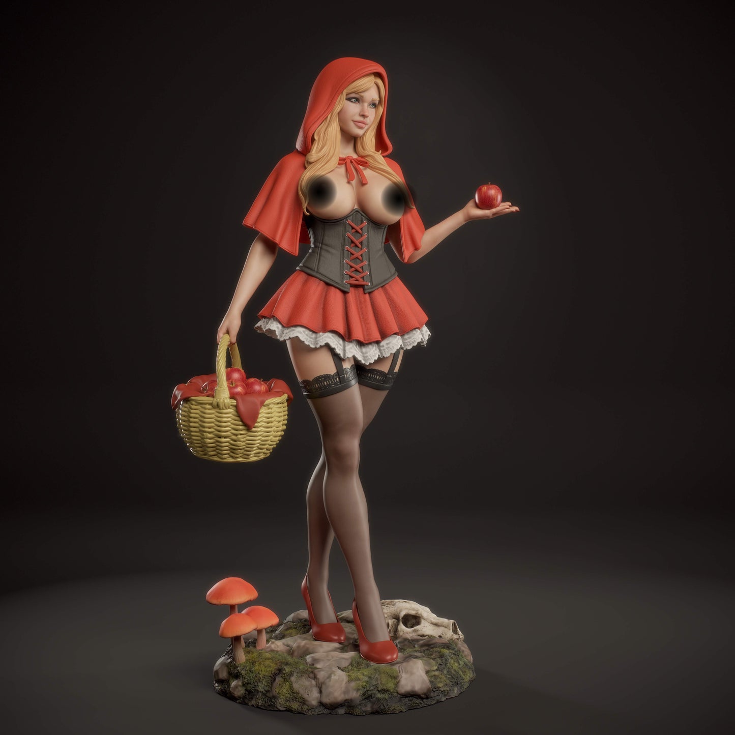 Red Riding Hood NSFW Sculpture (75mm to 500mm) - Unassembled/Unpainted/3D Print