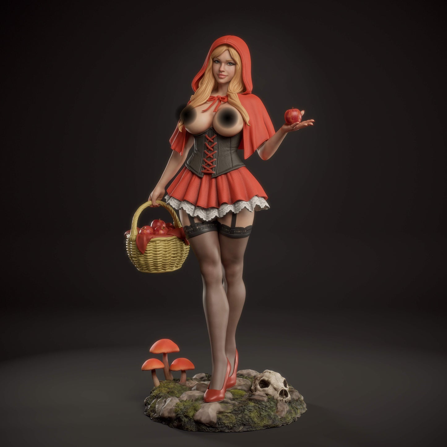 Red Riding Hood NSFW Sculpture (75mm to 500mm) - Unassembled/Unpainted/3D Print