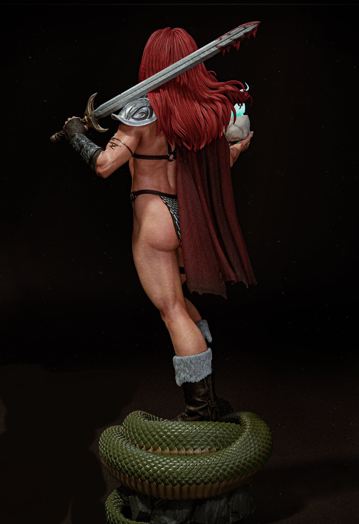 Red Sonja Sculpture (75mm to 500mm) - Unassembled/Unpainted/3D Print