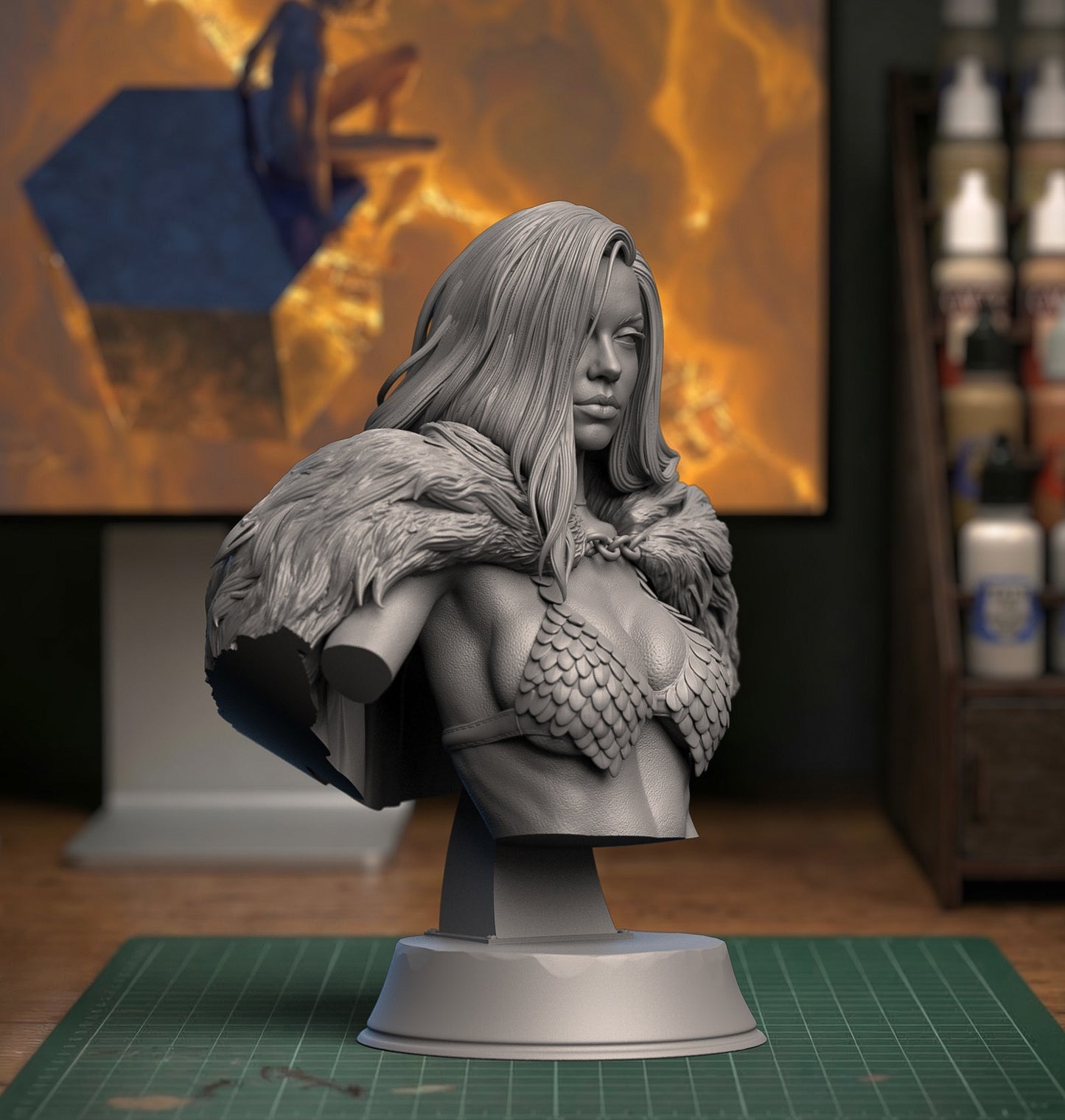 Red Sonja Bust SFW/NSFW (75mm to 300mm) Unassembled/Unpainted/3D Print