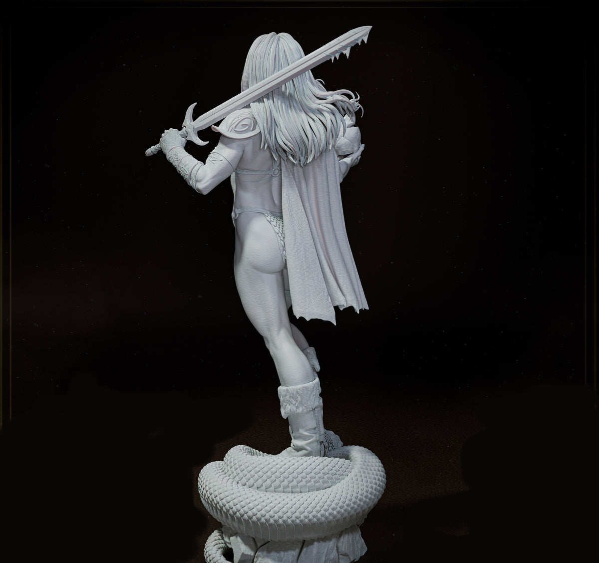 Red Sonja Sculpture (75mm to 500mm) - Unassembled/Unpainted/3D Print