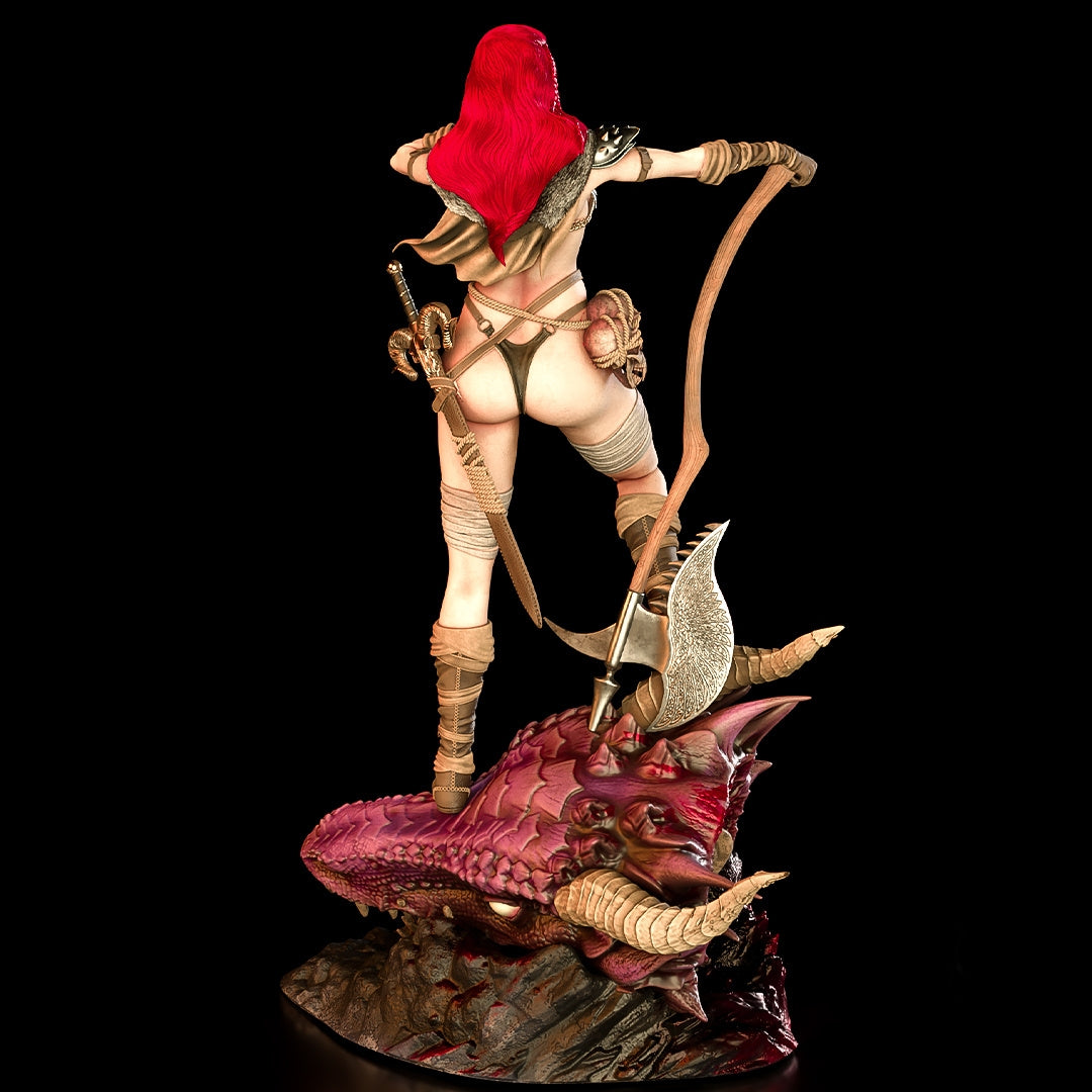 Red Sonja Sculpture (75mm to 500mm) - Unassembled/Unpainted/3D Print