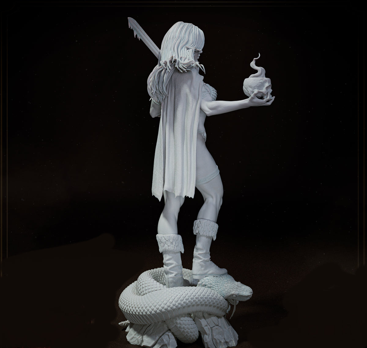 Red Sonja Sculpture (75mm to 500mm) - Unassembled/Unpainted/3D Print