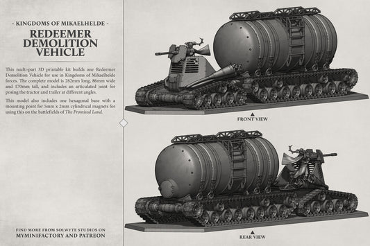 Kingdoms of Mikaelhelde - Redeemer Demolition Vehicle - Tank - TTRPG - Wargaming - Grimdark