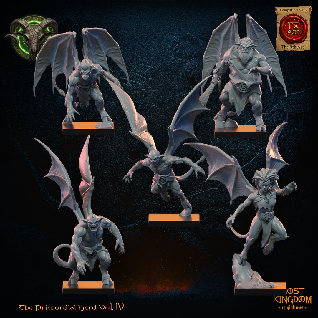 Herd Gargoyles (x5) - Primordial Herd - TTRPG - Wargaming - Dungeons and Dragons