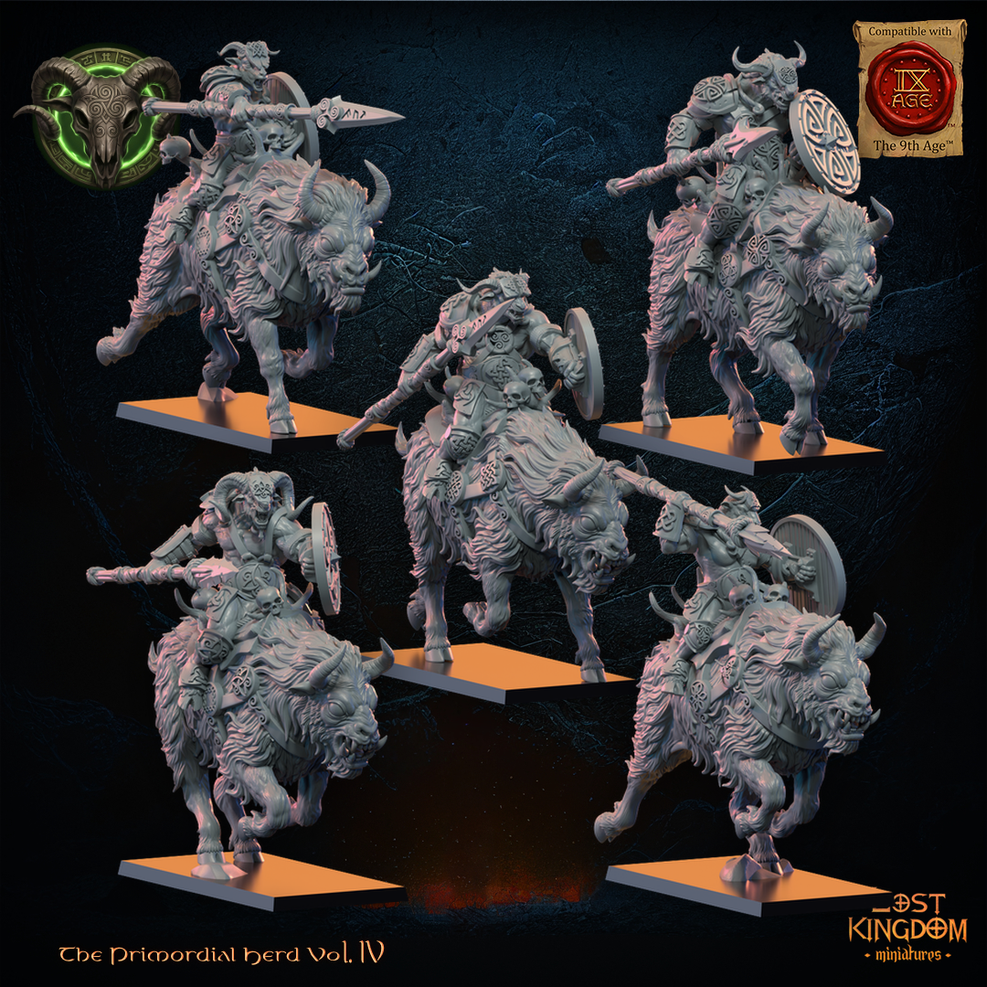 Wildhorn Riders (x5) - Primordial Herd - Beast-Men - TTRPG - Wargaming - Dungeons and Dragons