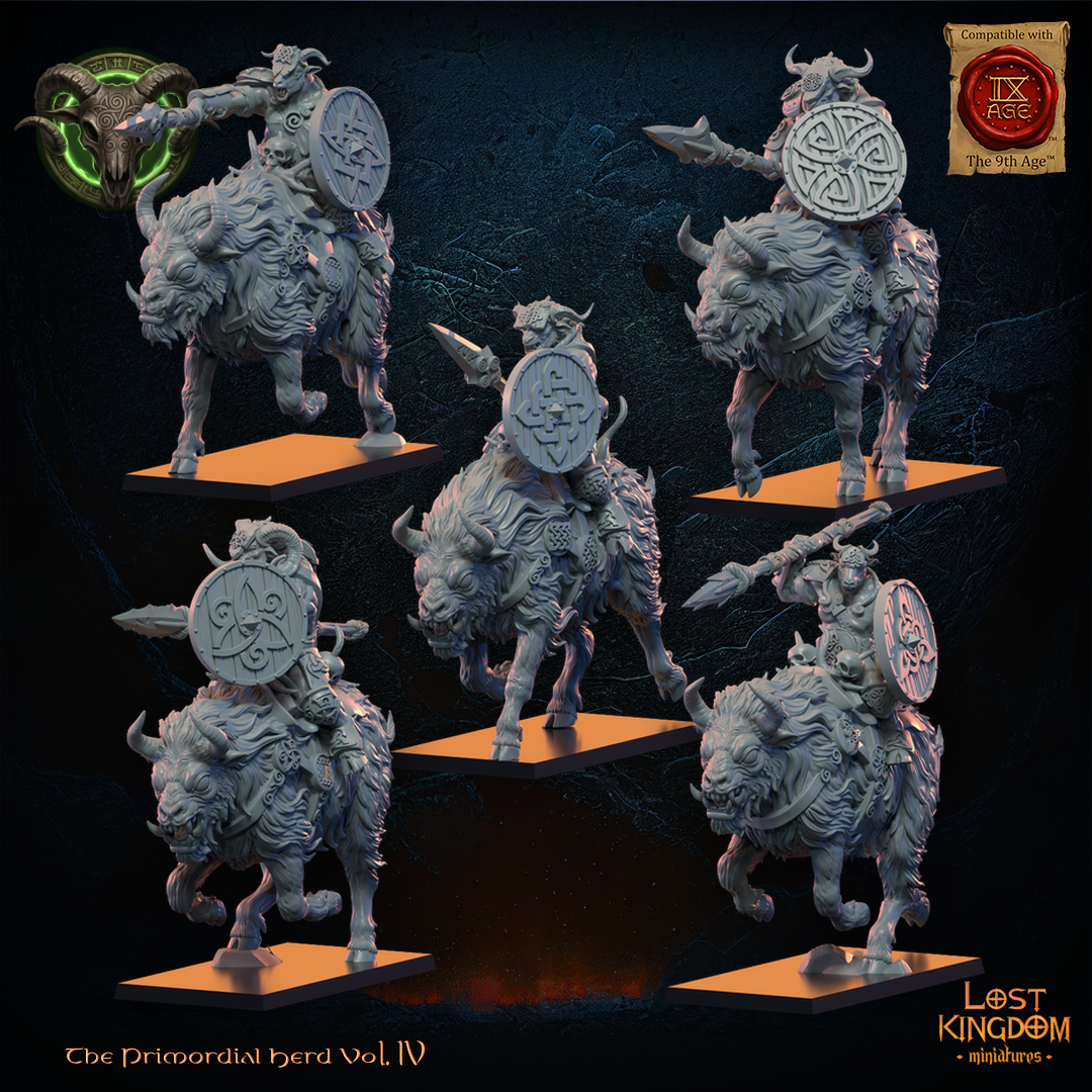 Wildhorn Riders (x5) - Primordial Herd - Beast-Men - TTRPG - Wargaming - Dungeons and Dragons