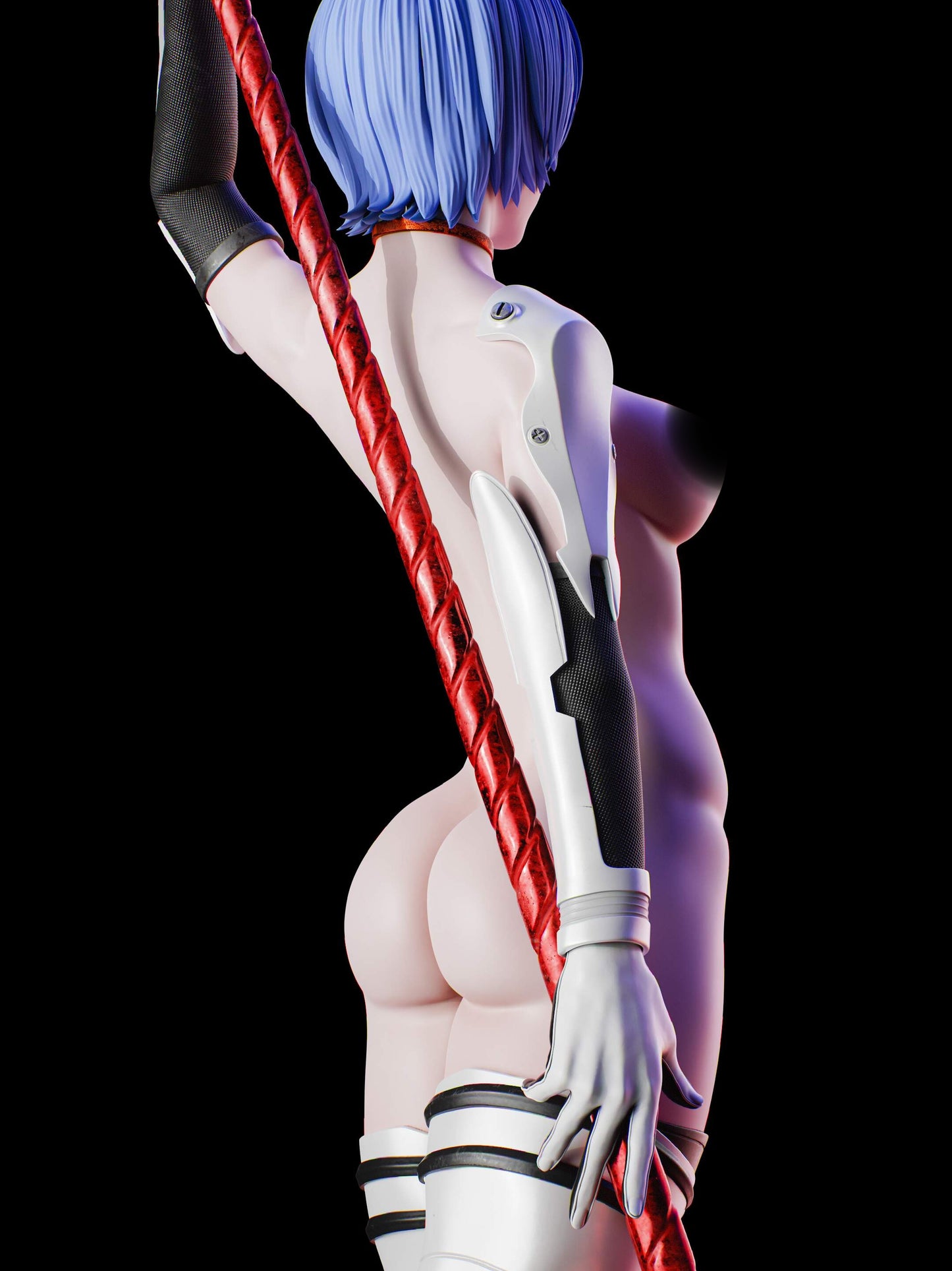 Rei Ayanami NSFW Sculpture (75mm to 500mm) - Unassembled/Unpainted/3D Print