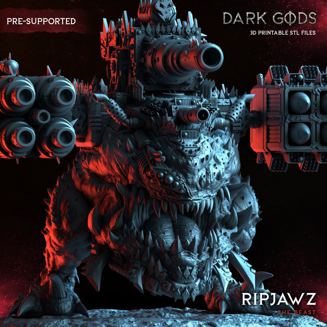 RipJawz  -The Beast - by Dark Gods- Tabletop RPG Miniature - Roleplaying 3D Printed Fantasy Mini