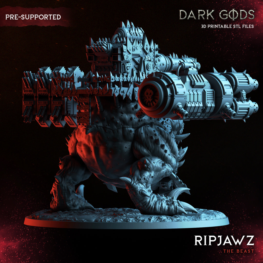 RipJawz  -The Beast - by Dark Gods- Tabletop RPG Miniature - Roleplaying 3D Printed Fantasy Mini