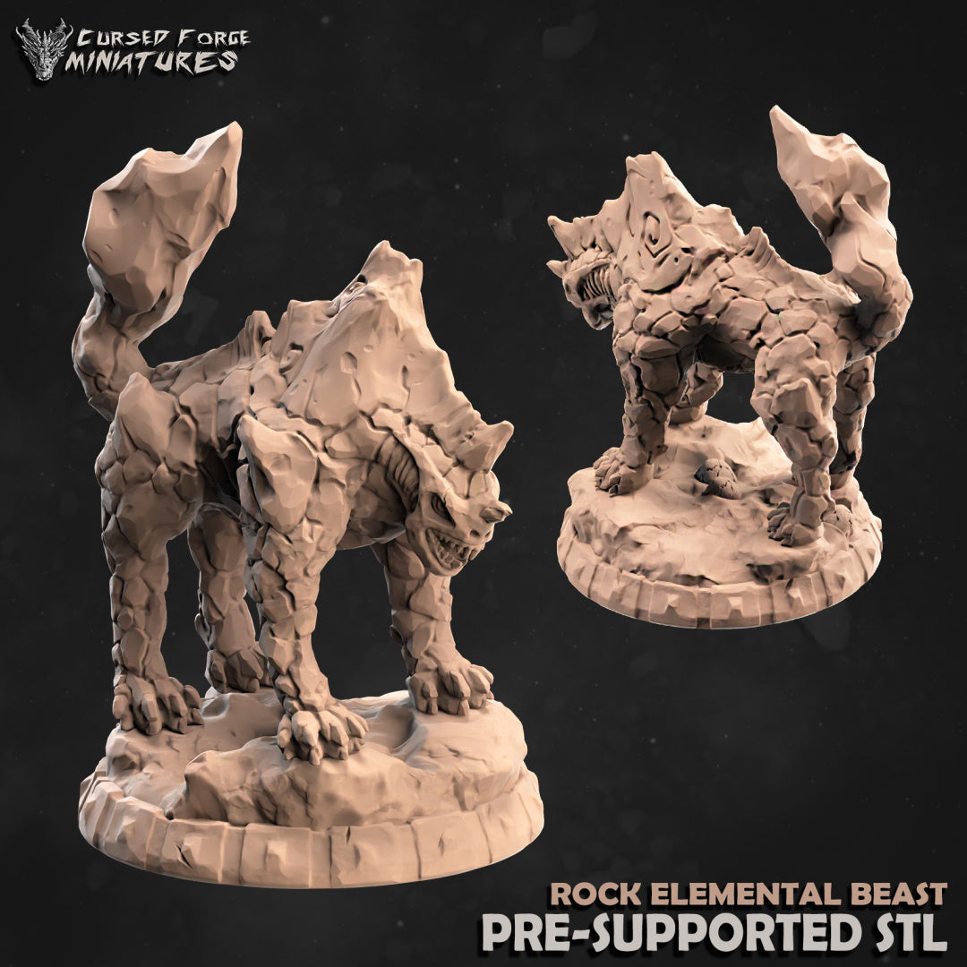 Rock Elemental Beast - by Cursed Forge - Tabletop RPG Miniature - Roleplaying 3D Printed Fantasy Mini