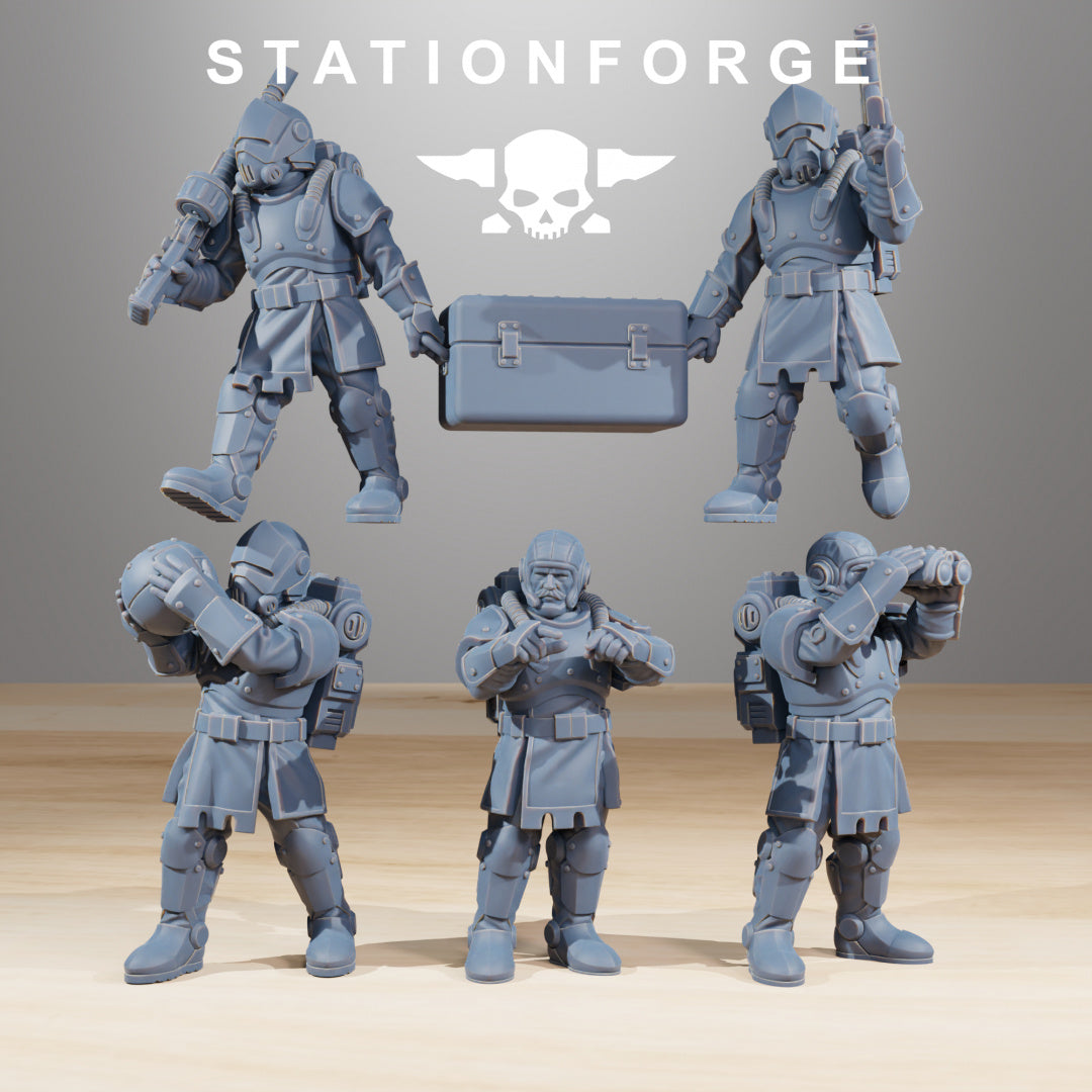 RoyalGuard Support Systems - Compatible with Warhammer 40K - by Station Forge - Tabletop RPG Miniature - Roleplaying 3D Printed Fantasy Mini