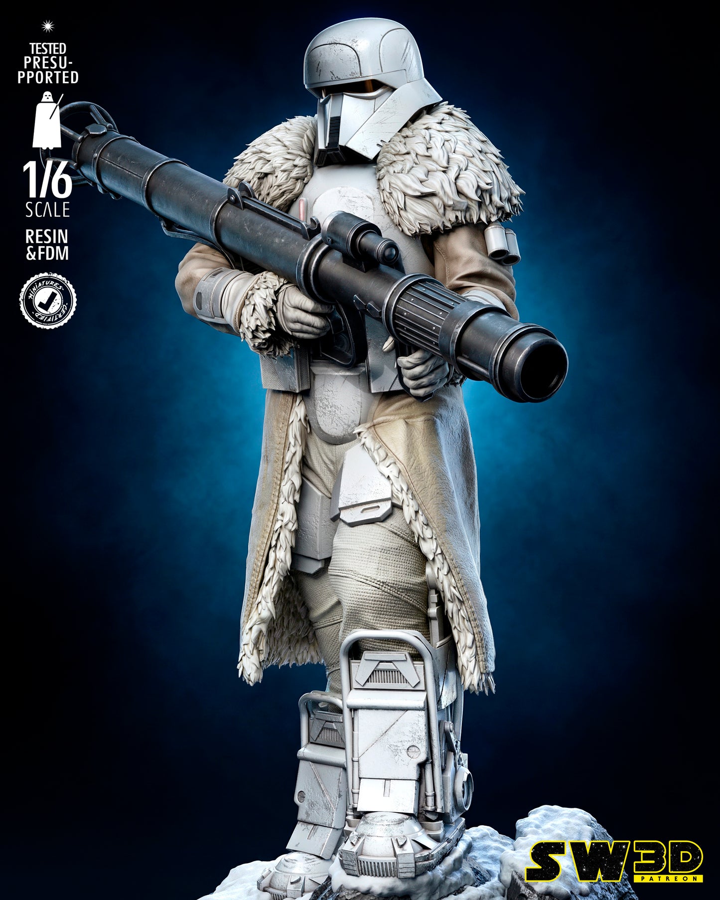 Range Trooper Heavy Cannon Sculpture (75mm to 500mm) Gear of War - Unassembled/Unpainted/3D Print