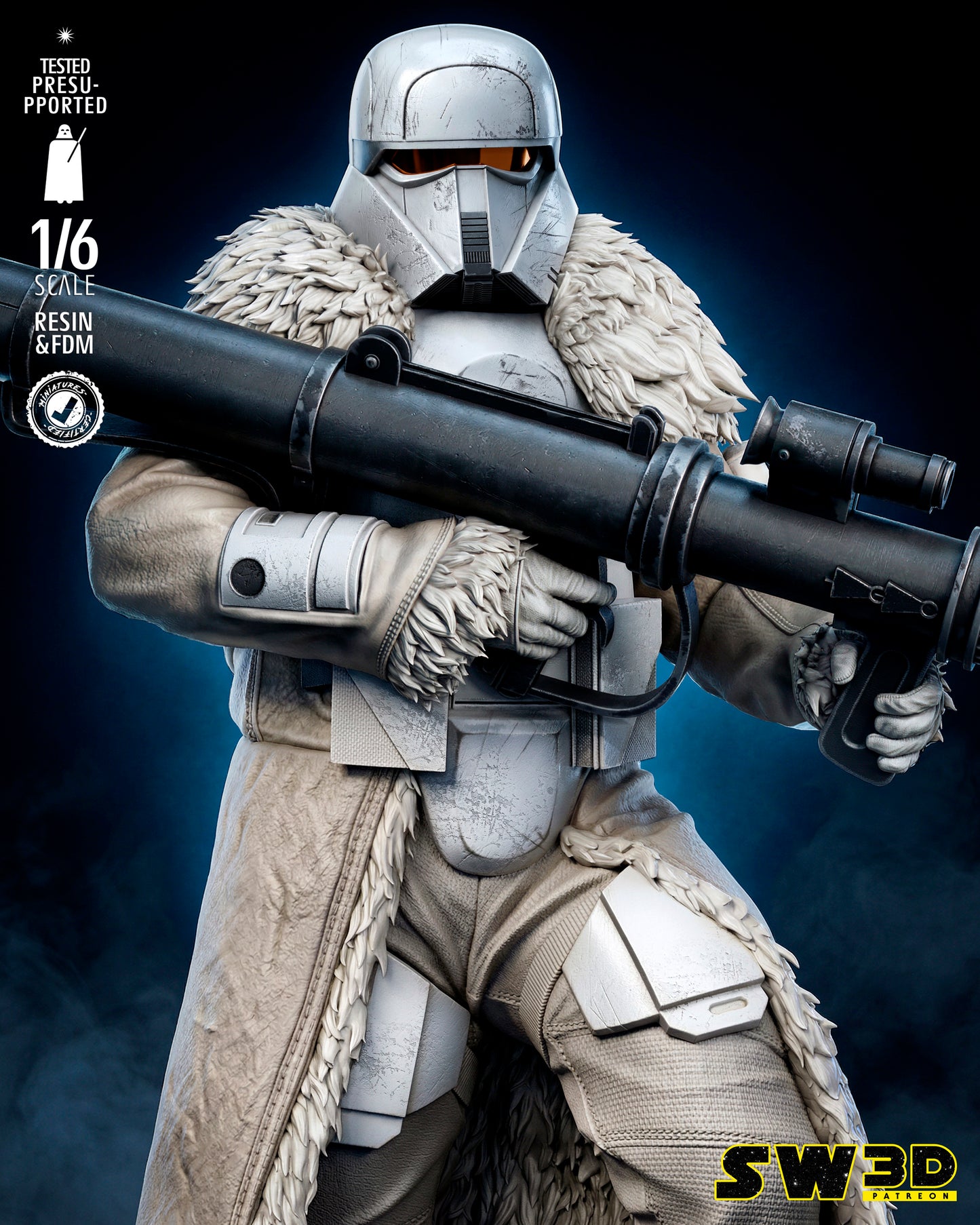 Range Trooper Heavy Cannon Sculpture (75mm to 500mm) Gear of War - Unassembled/Unpainted/3D Print
