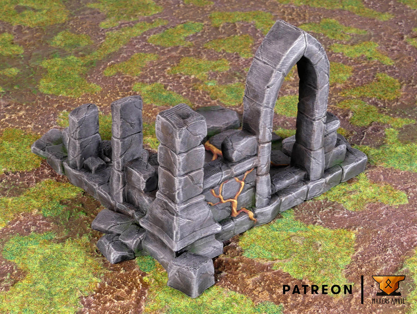 Ruined Church - Ruined Corner - Terrain - by Makers Anvil - Tabletop RPG Miniature - Roleplaying 3D Printed Fantasy Mini