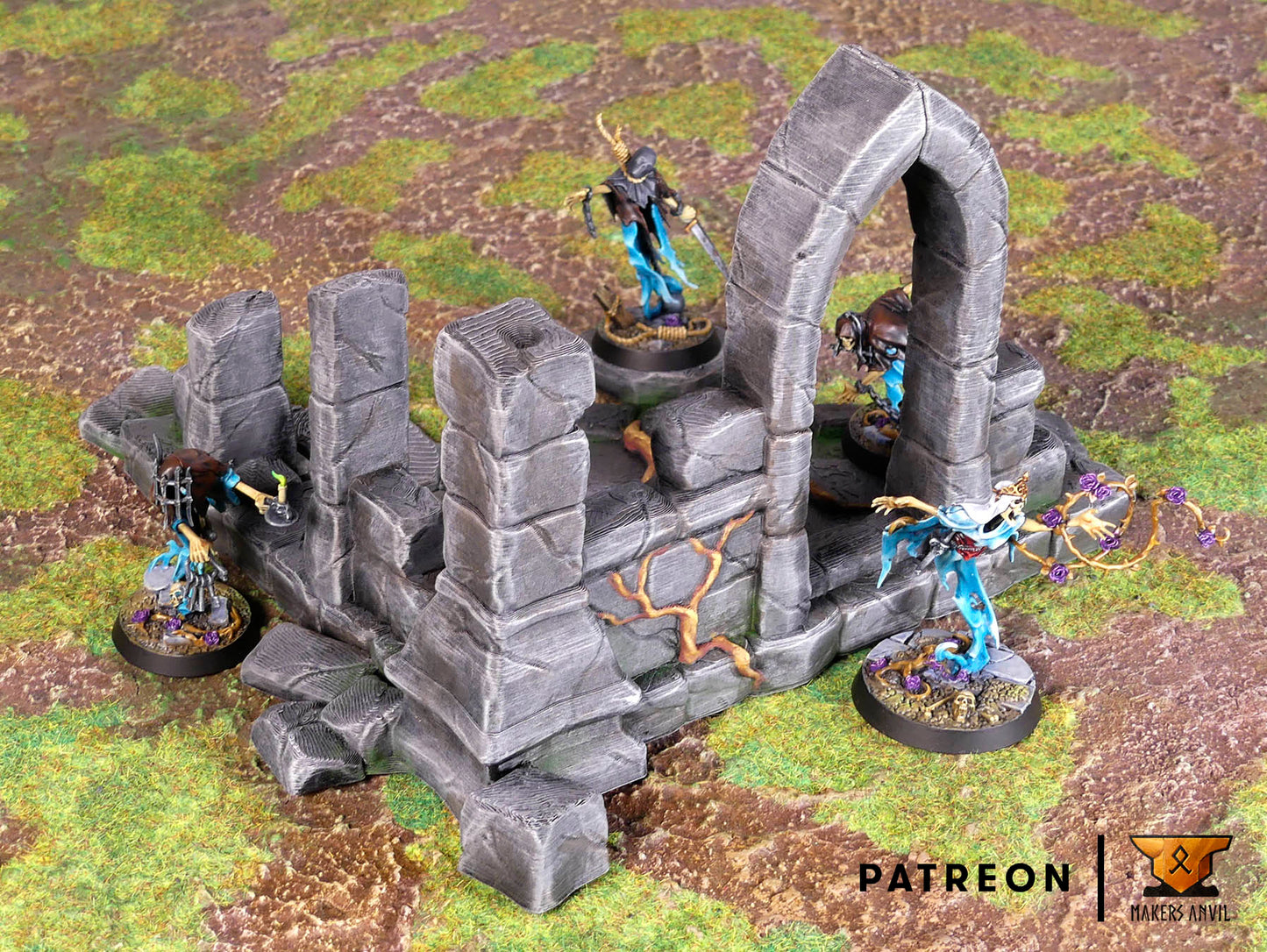 Ruined Church - Ruined Corner - Terrain - by Makers Anvil - Tabletop RPG Miniature - Roleplaying 3D Printed Fantasy Mini