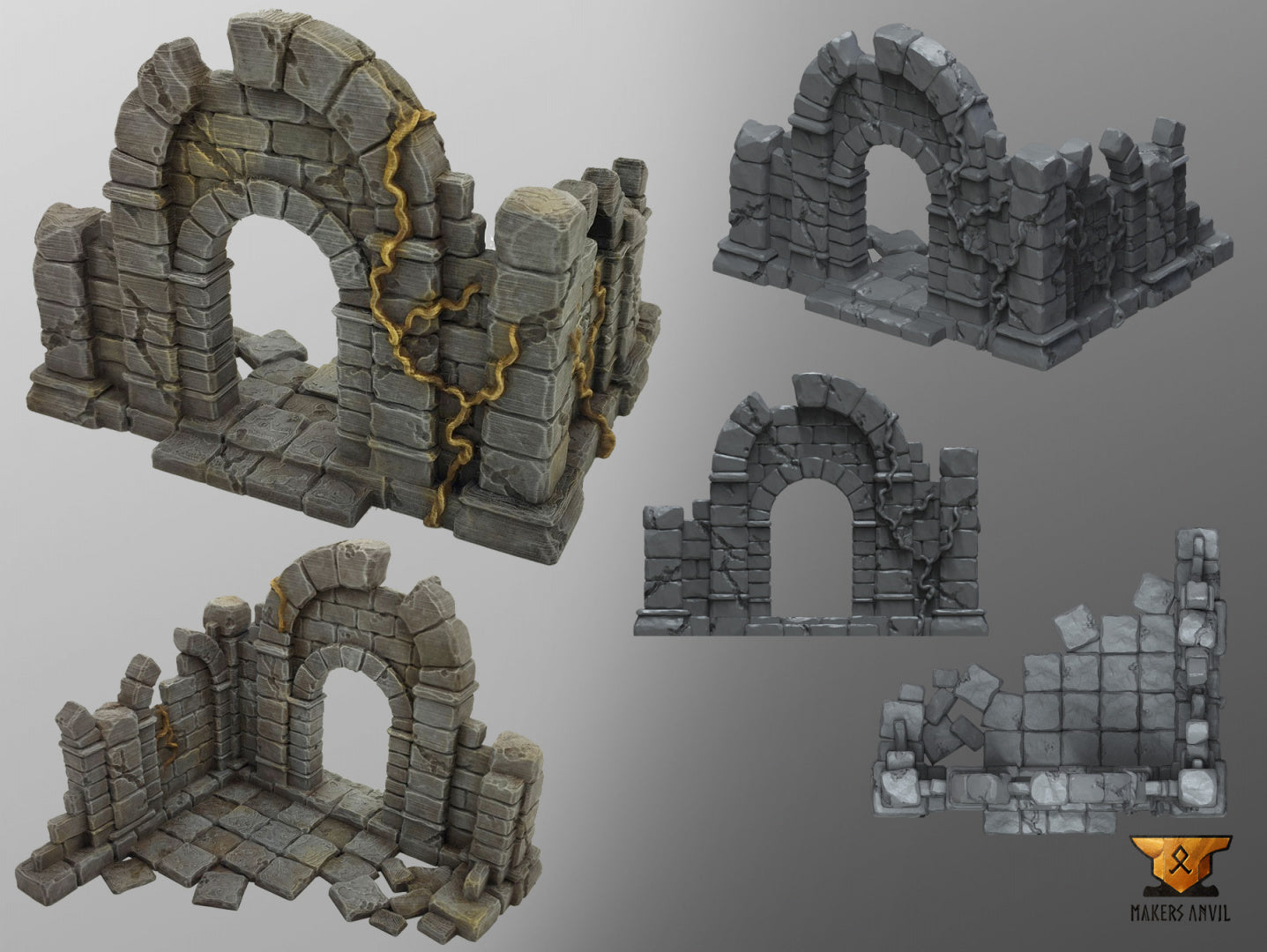 Ruined noble house - Terrain - by Makers Anvil - Tabletop RPG Miniature - Roleplaying 3D Printed Fantasy Mini