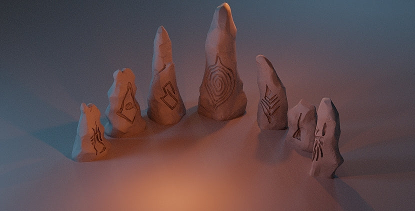 Runestones - Scatter Terrain - Dungeons and Dragons - by Dalla Croce Studios - Tabletop RPG Miniature - Roleplaying 3D Printed Fantasy Mini