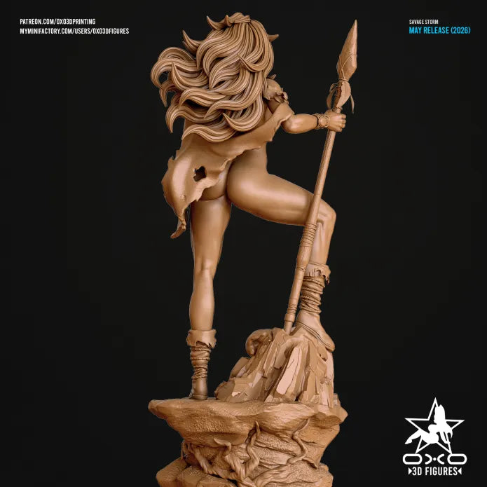 Savage Lands: Storm NSFW Sculpture (75mm to 500mm) - Unassembled/Unpainted/3D Print