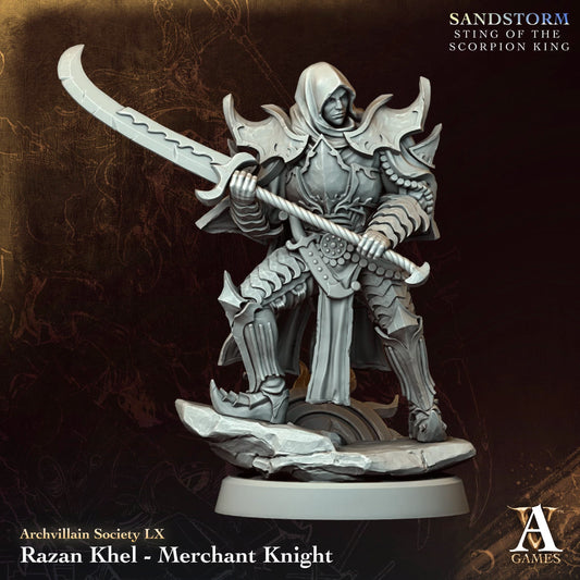Razan Khel - Merchant Knight - Sandstorm - Sting of the Scorpion King - TTRPG - Wargaming - Grimdark