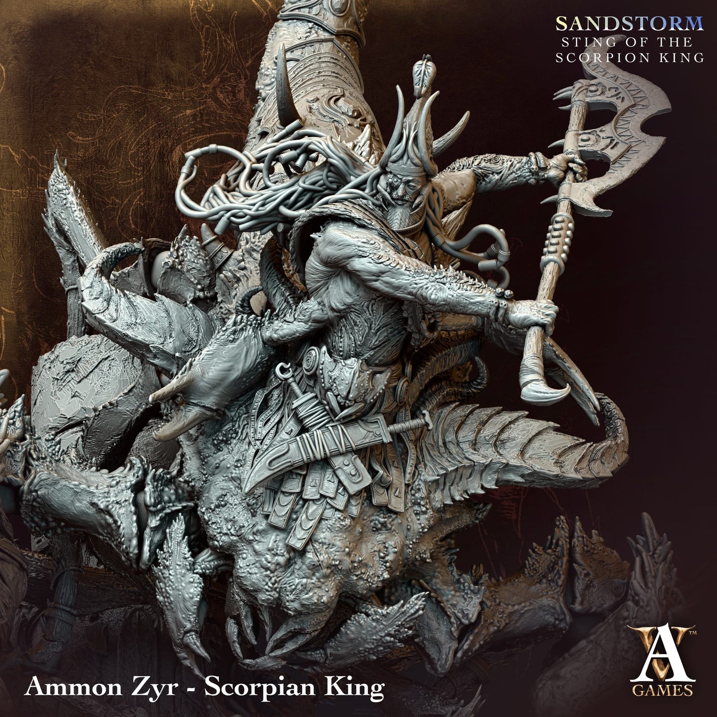 Ammon Zyr - Scorpian King - Sandstorm - Sting of the Scorpion King - TTRPG - Wargaming - Dungeons and Dragons