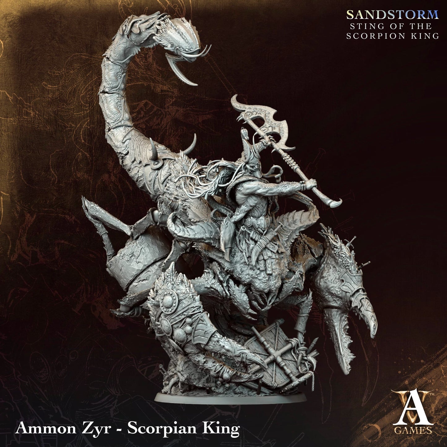 Ammon Zyr - Scorpian King - Sandstorm - Sting of the Scorpion King - TTRPG - Wargaming - Dungeons and Dragons