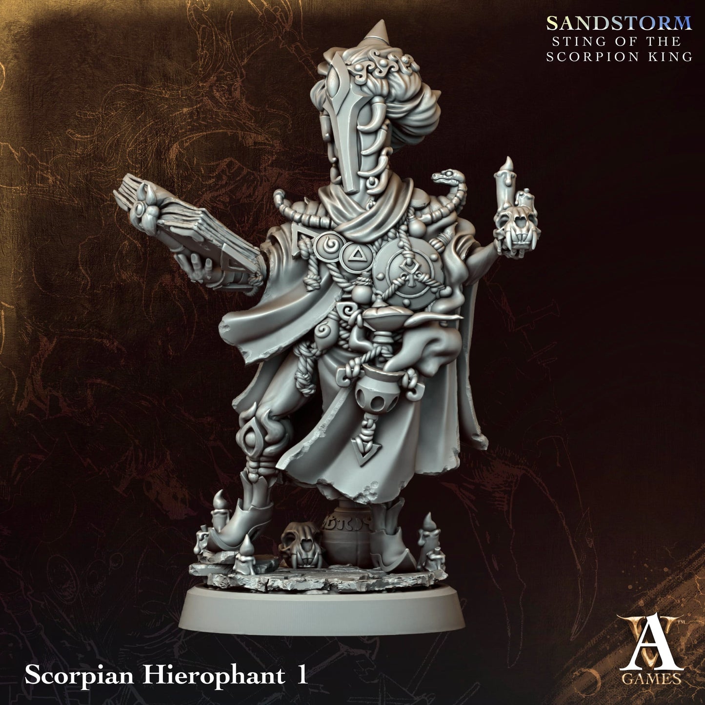 Scorpian Hierophant (x4) - Sandstorm - Sting of the Scorpion King - TTRPG - Wargaming - Dungeons and Dragons