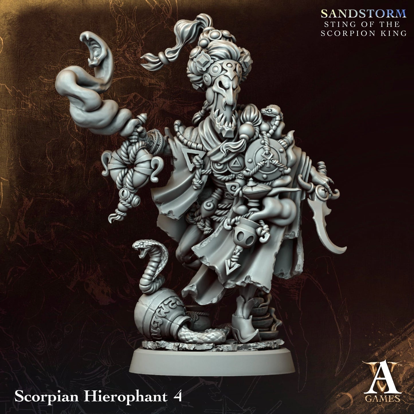 Scorpian Hierophant (x4) - Sandstorm - Sting of the Scorpion King - TTRPG - Wargaming - Dungeons and Dragons