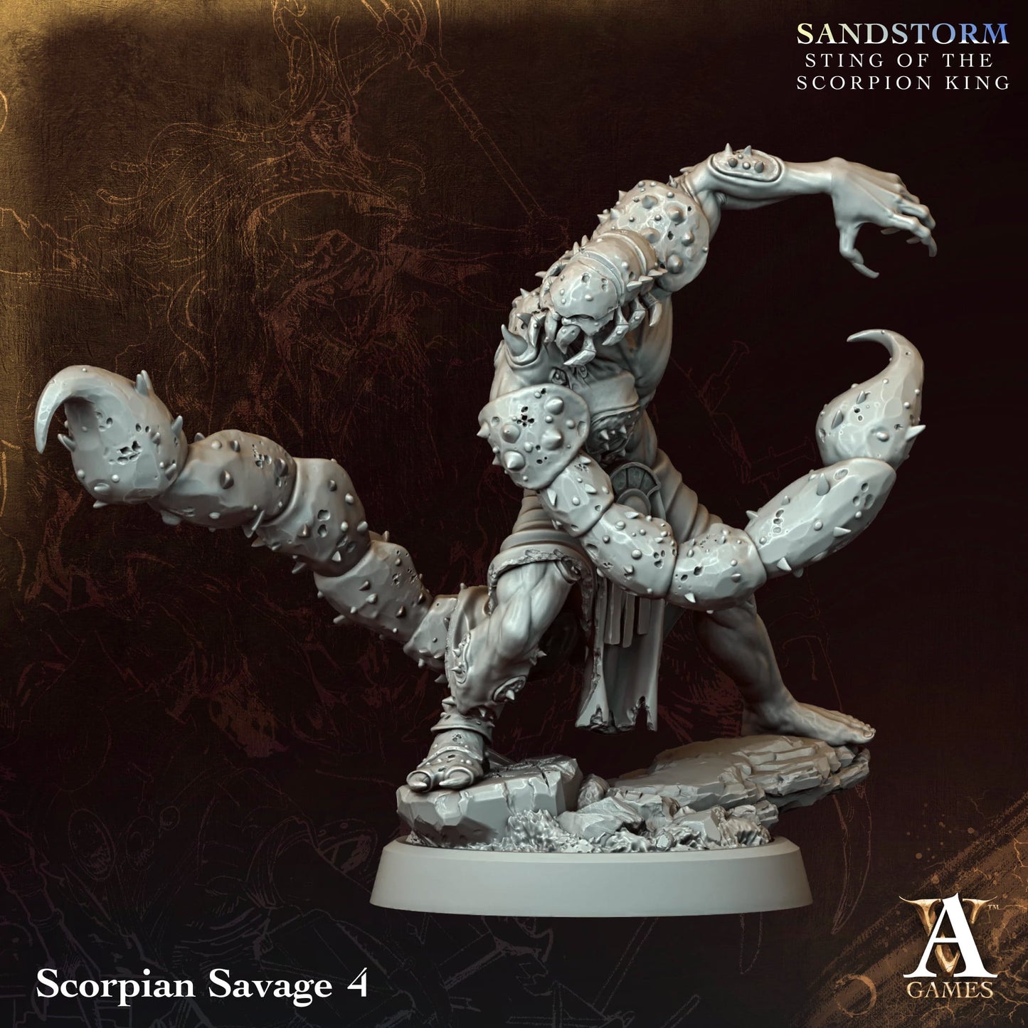 Scorpian Savage (x4) - Sandstorm - Sting of the Scorpion King - TTRPG - Wargaming - Dungeons and Dragons