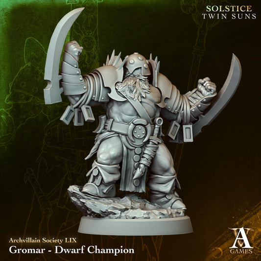 Gromar - Dwarf Champion - Solstice - Twin Suns - TTRPG - Wargaming - Dungeons and Dragons