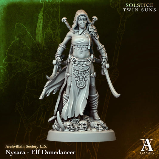 Nysara - Elf Dunedancer - Solstice - Twin Suns - TTRPG - Wargaming - Dungeons and Dragons