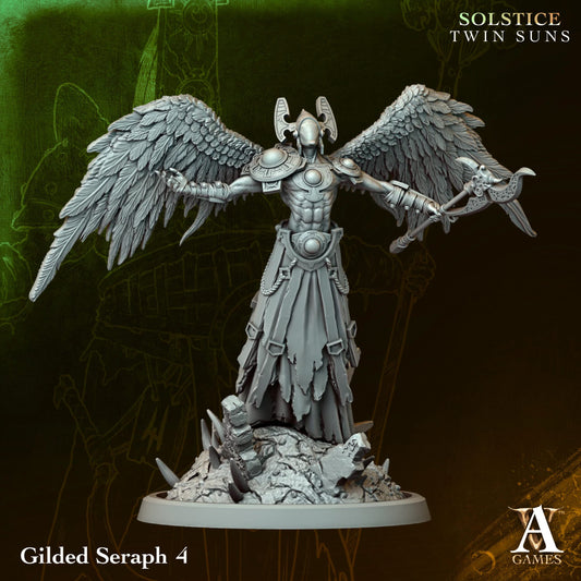 Gilded Seraph (x4) - Solstice - Twin Suns - TTRPG - Wargaming - Mordheim - Dungeons and Dragons