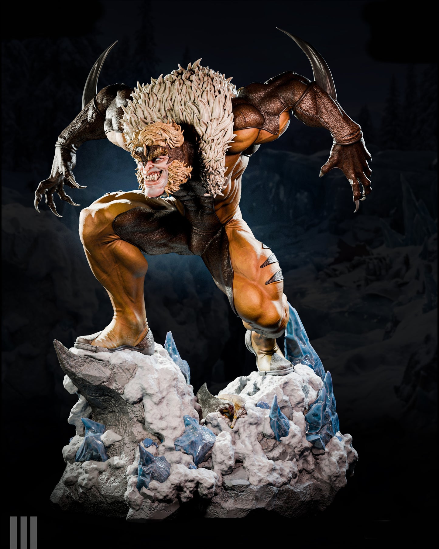 SABRETOOTH Sculpture (75mm to 500mm) - Unassembled/Unpainted/3D Print
