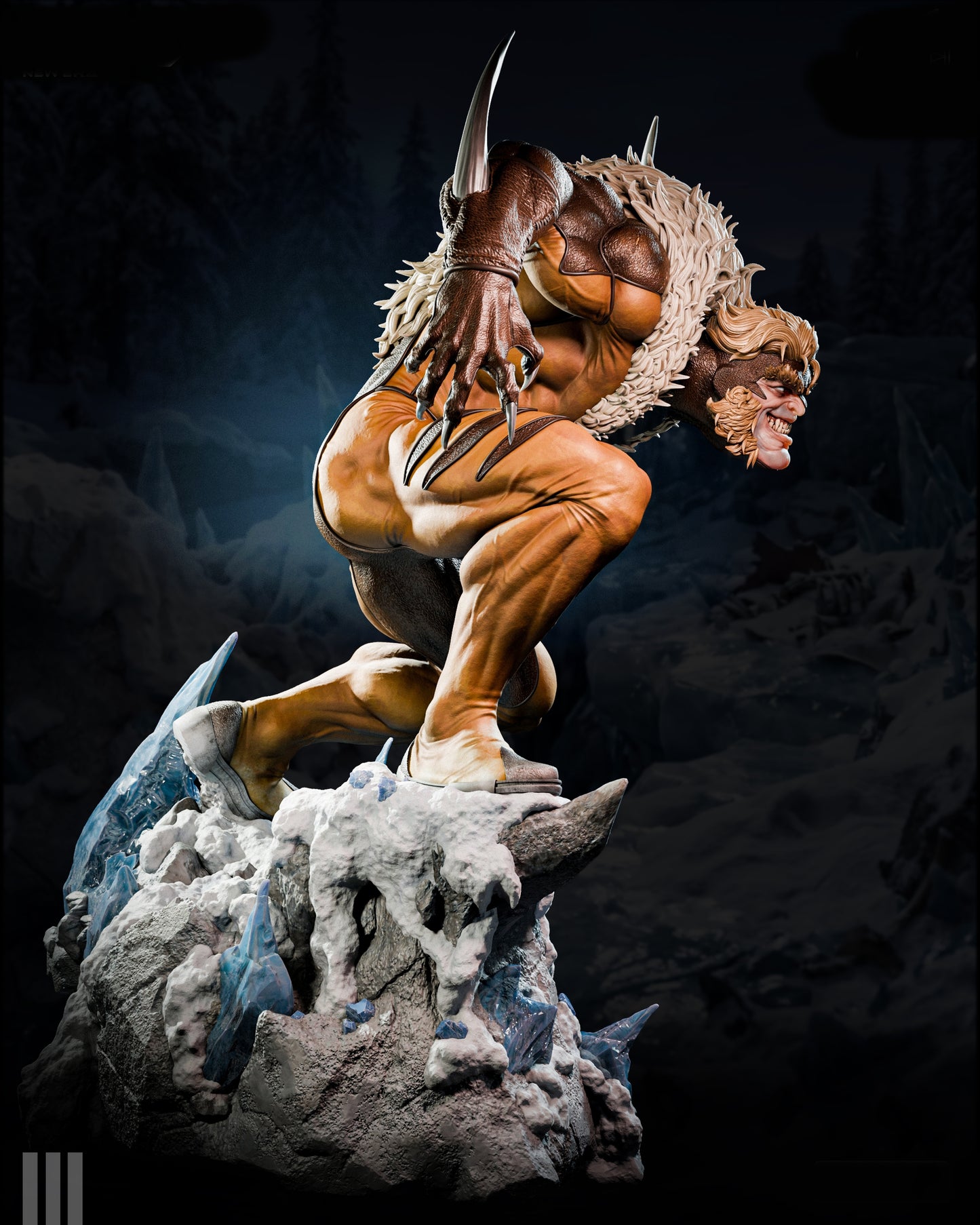 SABRETOOTH Sculpture (75mm to 500mm) - Unassembled/Unpainted/3D Print