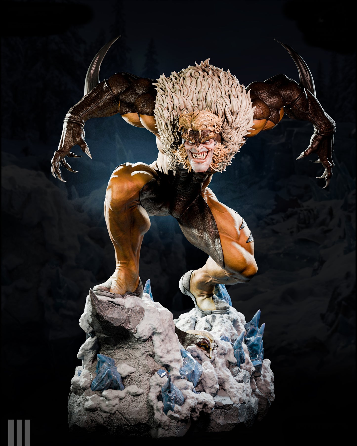 SABRETOOTH Sculpture (75mm to 500mm) - Unassembled/Unpainted/3D Print