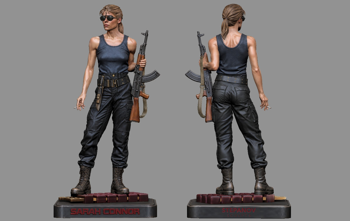 Sarah Connor Sculpture (75mm to 500mm) - Unassembled/Unpainted/3D Print