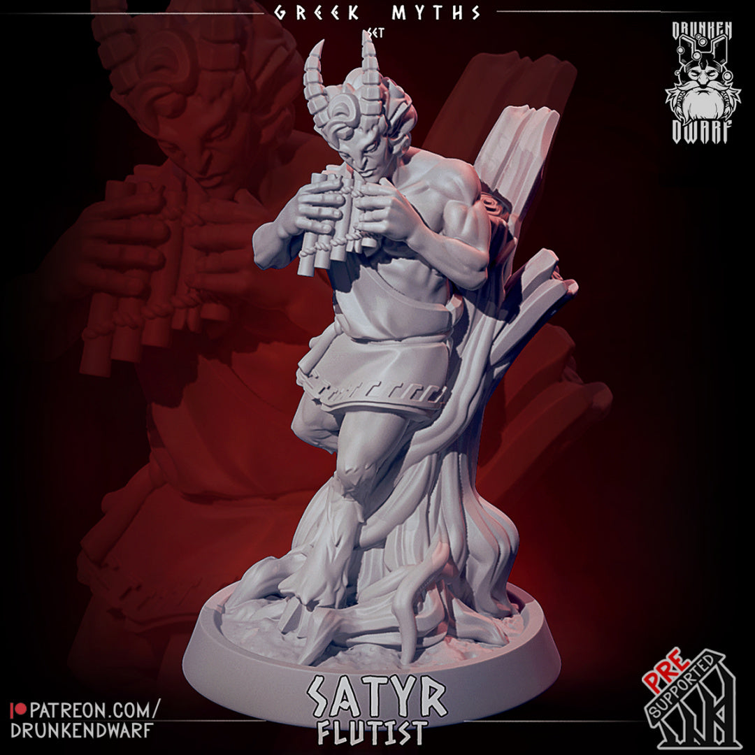 Satyr - Greek Mythology - Dungeons and Dragons - Fey Creature - by Drunken Dwarf - Tabletop RPG Miniature - Roleplaying 3D Printed Fantasy Mini