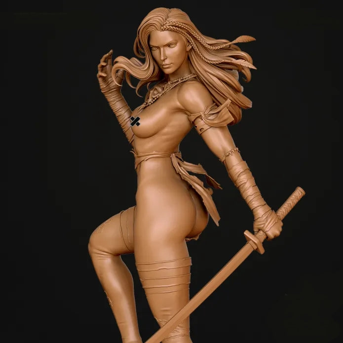 Savage Land Psylocke NSFW Sculpture (75mm to 500mm) - Unassembled/Unpainted/3D Print