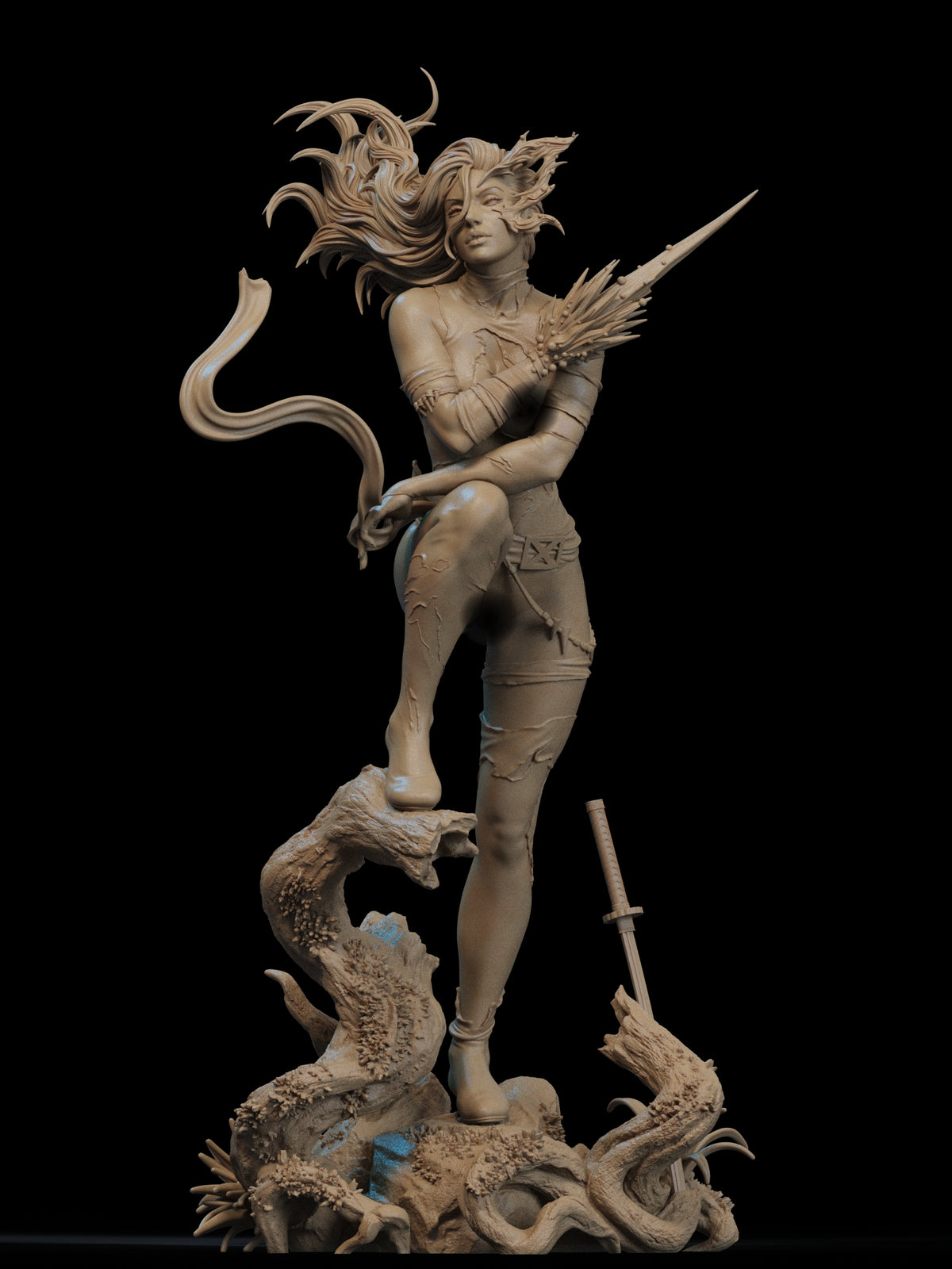 Savage Land Psylocke NSFW Sculpture(75mm to 500mm) - Unassembled/Unpainted/3D Print